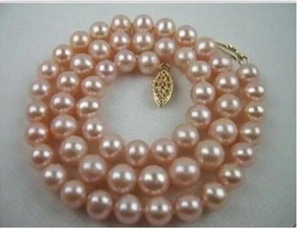 AAA GENUINE AAA 910 mm Akoya Pink Pearl Collar 18 