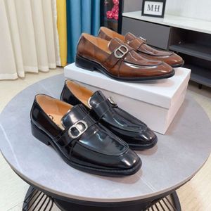 Echte Britse pedaalloafers met één voet, hoogwaardige zolen, modieuze zakelijke casual lederen schoenen voor mannen