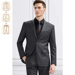 Echte Business Gentleman Italiaanse Slanke Pak Bruidegom Trouwjurk driedelig pak Man Tuxedo 240125