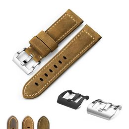 Echt Kalfsleer Horlogeband Armband Horloge Bands Assolutamente Bruin Horlogeband voor Pane rai 22mm 24mm 26mm304w