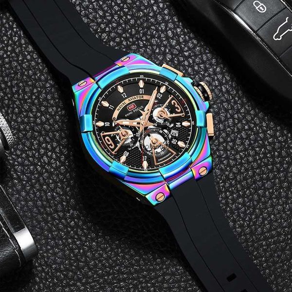 Personalidad de color de zorro genuino Personalidad para hombres Big Dial Cool Chameleon Shake Sound Explosion Quartz Wall Wallwatch