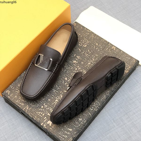 VÉRITABLE cuir de vache MENS Mocassins Mode Mocassins faits à la main CUIR LUXE DESIGNER HOMMES Appartements Bleu Slip On MEN's Boat SHOE PLUS SIZE kmjkh rh600001