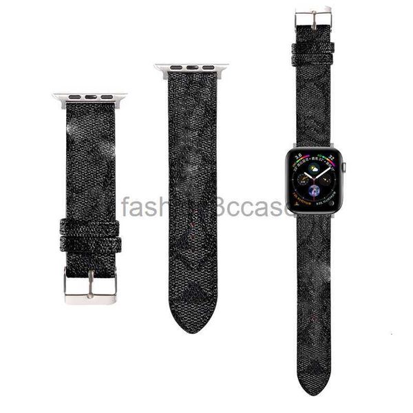 Echte koe lederen horlogeband voor Apple Watch Strap Bands Smartwatch Band Series 1 2 3 4 5 6 7 S1 S2 S3 S4 S5 S6 S7 SE 38MM 40MM 41MM 45MM Designer Smart Watches Bandjes