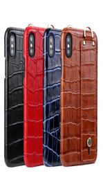 Echte cowhide holster polsband armband lederen rug cover case crocodile huidpatroon polsband telefoonschil voor iPhone XS MA8210497