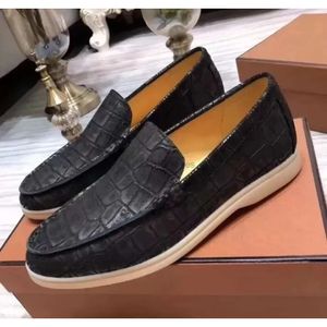 Véritable crack cuir loro en cuir en cuir nubuck été masque loro promenade robe chaussures de luxe meneurs masculines plats de conduite chaussure formelle plus taille 45 46