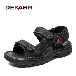 Sandales en cuir de Dekabr Vérite de la taille d'été Summer Men de Vacation Fashion Fashion Outdoor Anti Slip Sports Chaussures Fahion Sport Shoe