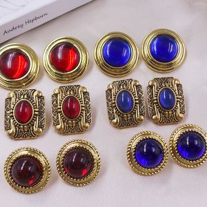 Echte vergulde vintage vintage paleis oorbellen email kleurrijke glazen oorbellen byzantine 925 naaldgroothandel
