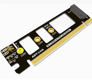 Véritable PCIe de haute qualité PCIe 3.0 m.2 NVME M-Key PCI-E X4 à X16 ADP Carte d'adaptation étendue Stable en cours d'exécution pour ADT-Link PCie3.0x4 32G / BPS LED HD