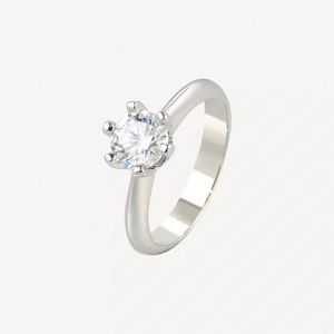 Bijoux Authentique Titane Acier Bague De Fiançailles De Mariage 18k Or Blanc Plaqué Diamant Bagues Pour Hommes Et Femmes Sélectionnez Accessoires Avec Bijoux Pochettes En Gros