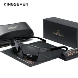 Echte Kingseven Brand Design Mens -bril Gepolariseerde zonnebrillen Dames UV Lens Fashion bryear 240323