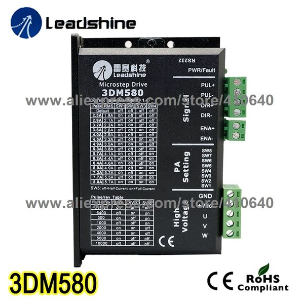 Genuine Leadshine 3DM580 Stepper Motor Drive 18 a 50VDC Max 8A Adecuado para 573S09 573S15 863S22 y 863S42 Stepper Motor