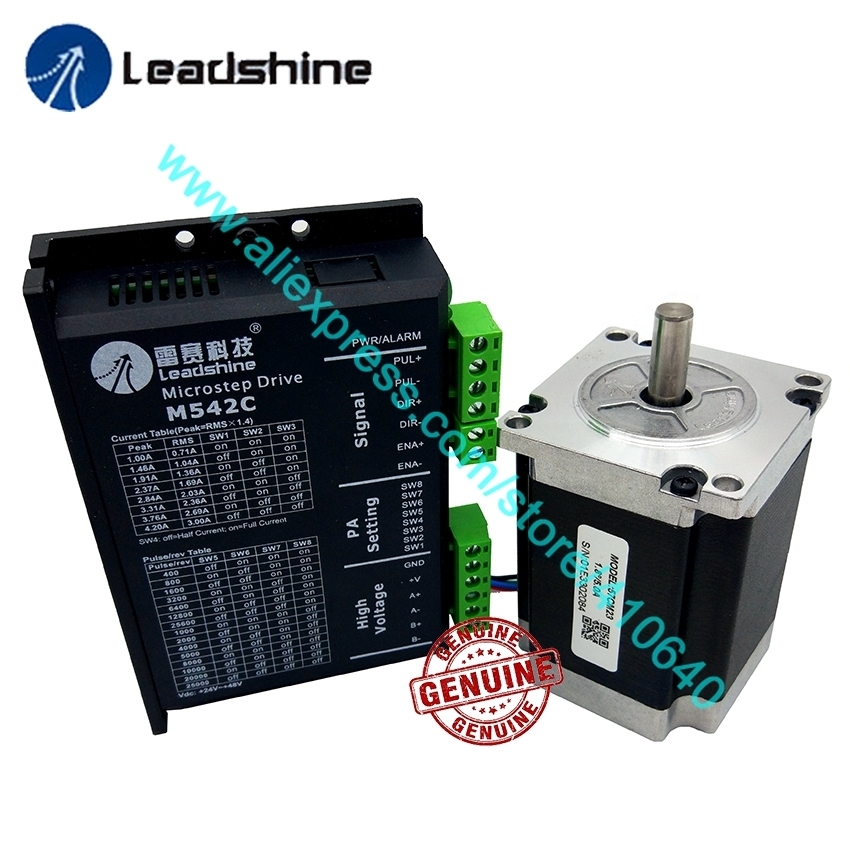 Leadshine NEMA23 Stepper Motor 57CM23 2.3 N.M with Analog Stepper Driver M542C - High Torque, Low Noise for CNC and Robotics