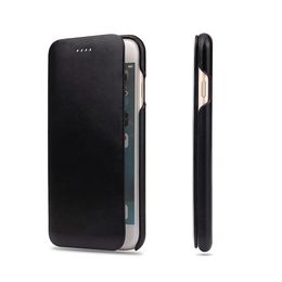 Echte Leandther Flip Cover Case voor iPhone 6 6S 7 8 Plus SE X XR XS 11 PRO MAX 12 Ingebouwde magneet Real Lederen Cases