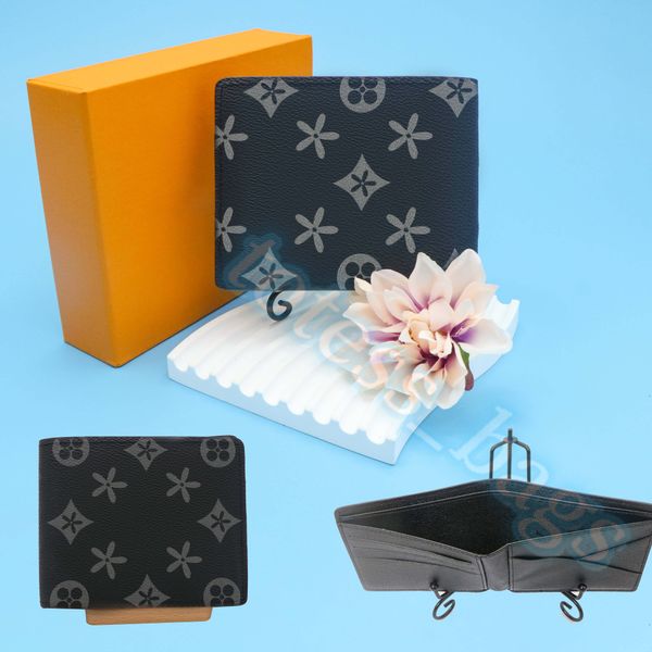 Cuir véritable 3 portefeuilles de clés de carte de crédit Fentes pour homme Porte-monnaie gaufrage M60895 Plusieurs pochettes pour femmes Porte-cartes de luxe Portefeuille de mode Designer Portefeuille CardHolder