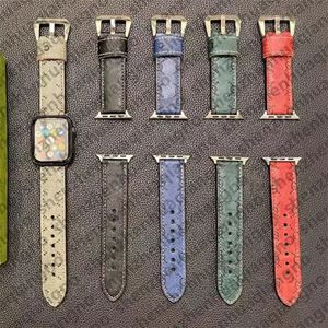 Echt leer Apple Watch Band Horlogebanden voor Apple Watchband 3 4 5 SE 6 7 9 Series 38mm 40mm 49mm 42MM 44mm 45MM Designer 3D Embossing Monogram Armband Polsband