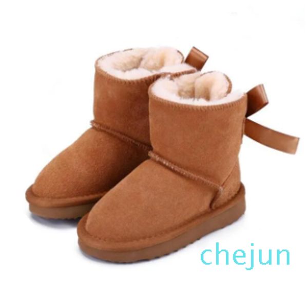 Botas de invierno de cuero genuino para niños y niñas de Australia, zapatos de bebé, botas cálidas de esquí para niños, moda para bebés