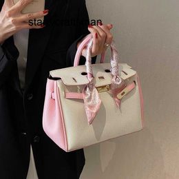 Echte Ledertaschen Hochwertige Kontrastfarbe Nischendesign Handtasche für Frauen 2023 Neue beliebte vielseitige Umhängetasche