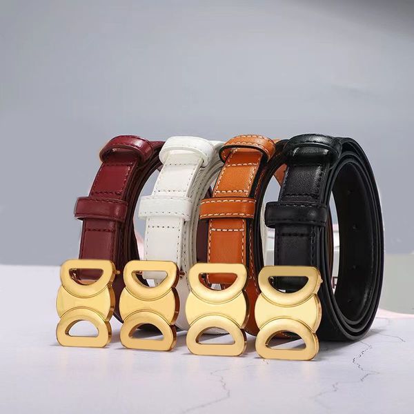 Cinturones de cuero genuino con hebilla dorada para hombres y mujeres Cinturones de cuero de lujo de tendencia de moda Hebilla de letra C D con caja de embalaje
