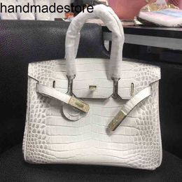 Sac à main en cuir en cuir véritable sac pour femmes 35 30 Picotine 18 22 Lady Light Luxury Custom Crocodile Match Platinum à moitié cousu