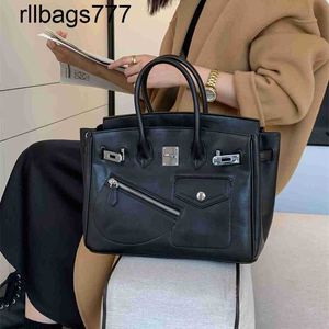 BK – sac à main en cuir véritable pour femmes, grande capacité, bandoulière asymétrique, Portable, Style étranger, pour les déplacements, 2024