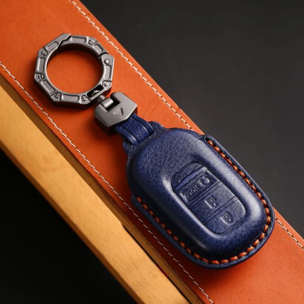 Housse de clé de voiture en cuir véritable pour Honda Civic City Turbo porte-clés coque Fob