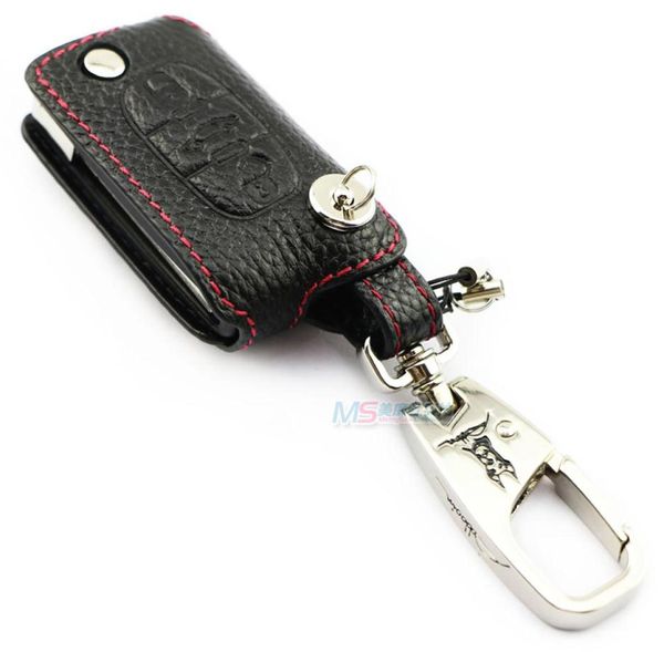 Funda de cuero genuino para llave de coche para Citroen 3 botones C4 Picasso C5 CQuatre C6 CTriumph llavero accesorios para automóvil ADDAN2371554089