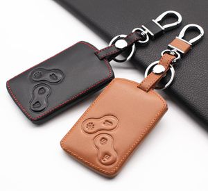 COUVERTURE DE COURTURE DE CORT VOLIQUE COURT 4 BOSTONS Étui clé Smart pour Renault Clio Logan Megane 2 3 Koleos Scenic Card Key Ring Holder6911153