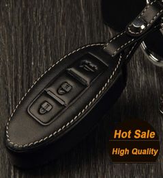 Couverture de clé de voiture en cuir véritable pour INFINITI Q50L QX50 ESQ Q70L Q60 QX60 QX70 QX80 EX FX JX35, accessoires automobiles, porte-clés case9666293