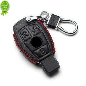 Funda de cuero genuino para llave de coche, funda para llavero para Mercedes Benz CLS CLA GL R SLK AMG A B C S Class, accesorios para soporte remoto