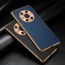 Étuis pour huawei en cuir véritable Honor Magic 3 Magic3 Pro housse de luxe de haute qualité en peau de vache véritable avec protecteur d'appareil photo