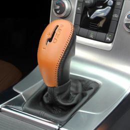 Manchon décoratif de changement de vitesse de Console centrale en cuir véritable manchon de protection de frein à main pour Volvo XC60 S60 V60 V40232s