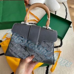 Echt lederen klassieke mode luxe saigon tassen beroemde portefeuilles houten handgreep designer bakken heren handtassen koppeling dameskruisschouder flap pochette tas