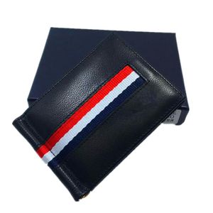 Echte lederen creditcardhouder Wallet Classic Black Designer Money Clip Wallet 2020 Nieuw aankomsten Heren Portemones ID Kaart Case Drop313s