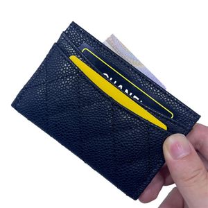 Echte lederen creditcard -ID -houder Hoge kwaliteit Designer Mini Bank Card Case Black Slim Wallet Dames munt Pocket Sell Limited Q263N