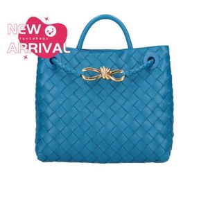 Echte lederen ontwerper Handtassen 24SS geweven tote blauwe handtas schoudertassen tas dames afbeelding kleur één maat past allemaal