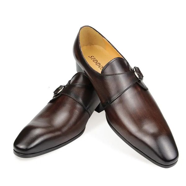 Molons de mariage en cuir authentique décorer la boucle buccale brote oxford formel pour les chaussures de chaussures pour les hommes à succès