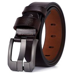 Cuir véritable pour hommes de haute qualité boucle jean peau de vache ceintures décontractées affaires Cowboy ceinture hommes mode ceintures