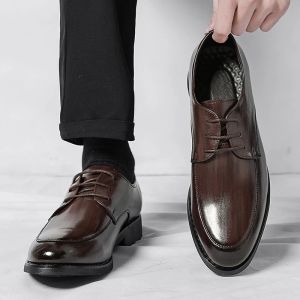 Véritain cuir formel de printemps marron oxford chaussures respirantes sapatos masculino hommes gentlemans chaussures en dentelle élégante 7734
