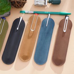 Lederen Fontein Pennen Case Houder Pouch Potlood Bag Beschermhoes Cover voor Ballpoint Stylus Touch Pen KDJK2104