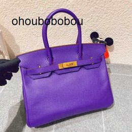 Sac à main en cuir authentique bk main 30 sac sac à main féminin fantaisie violette or boucle boucle epsom sculpture en cuir