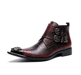 Véritine en cuir à la mode à la main British Business Signiques pour hommes Chaussures pour hommes Toe à hommes chaussures de robe de fête pour hommes