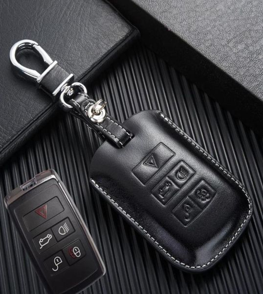 Estuche de llave de cuero genuino para 2021 Discovery 5 Range Rover Sport Defender 2 Cubierta clave Control remoto Fob Keychain6349481