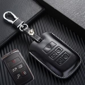 Étui à clés en cuir véritable pour Land Rover 2021 Discovery 5 Range Rover Sport Defender 2 couvercle de clé télécommande Fob Keychain316K