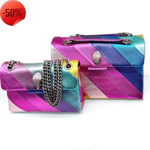 Echt leer Kurt Geiger regenboog schoudertas Dames beroemde portemonnees handtas Luxe Londen Heren flap Mini clutch designer kettingen dame crossbody sling tote