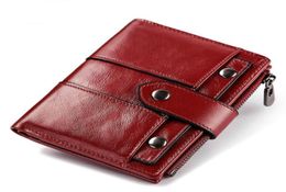 Genuine Leather Ladies Purse Rfid Woman Wallet Fondo corto Hasp Zipper Pequeña Pequeña Bolsas de bolsas de cambio Pequeño FO1084283