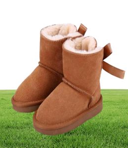 Echte lederen Lia Girls Boys Ankle Winter Boots For Kids Baby Shoes Warm Ski Toddler Boot For Baby Fashion New Botte F4020294