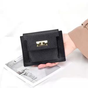 Billeteras de diseño de mujer de cuero genuino dama de estilo corto de moda informal cero carteres no55