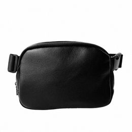 Cuir véritable Lulu Même style Sac de poitrine Sports de plein air Sac de taille de course Bandoulière Style transfrontalier pour hommes et femmes W1GE #