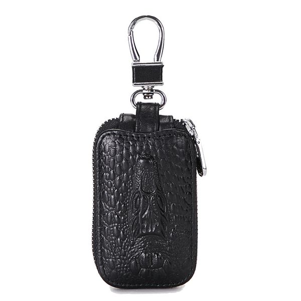 Véritable cuir hommes clé de voiture portefeuille Vintage Designer mâle clé de voiture pochette sac clés titulaire Crocodile motif étui organisateur homme