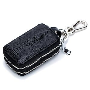 Echte lederen mannen Auto Key Wallets Huishoudster Alligatorpatroon Dubbele ritssluiting Home Key Case Fashion Women Key Bag210B